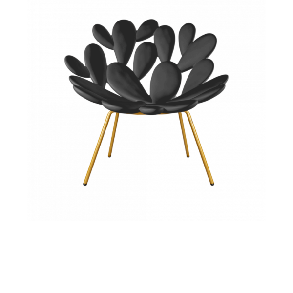 Black armchair shaped like a cactus plant